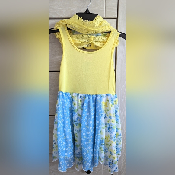 Nannette Girl Size 6 Yellow Blue & White Dress Spring Summer Kids NWOT - Picture 6 of 6